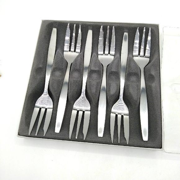 Amefa Holland Stainless Steel Oyster Forks Set of 6 Vintage - Picture 6 of 6